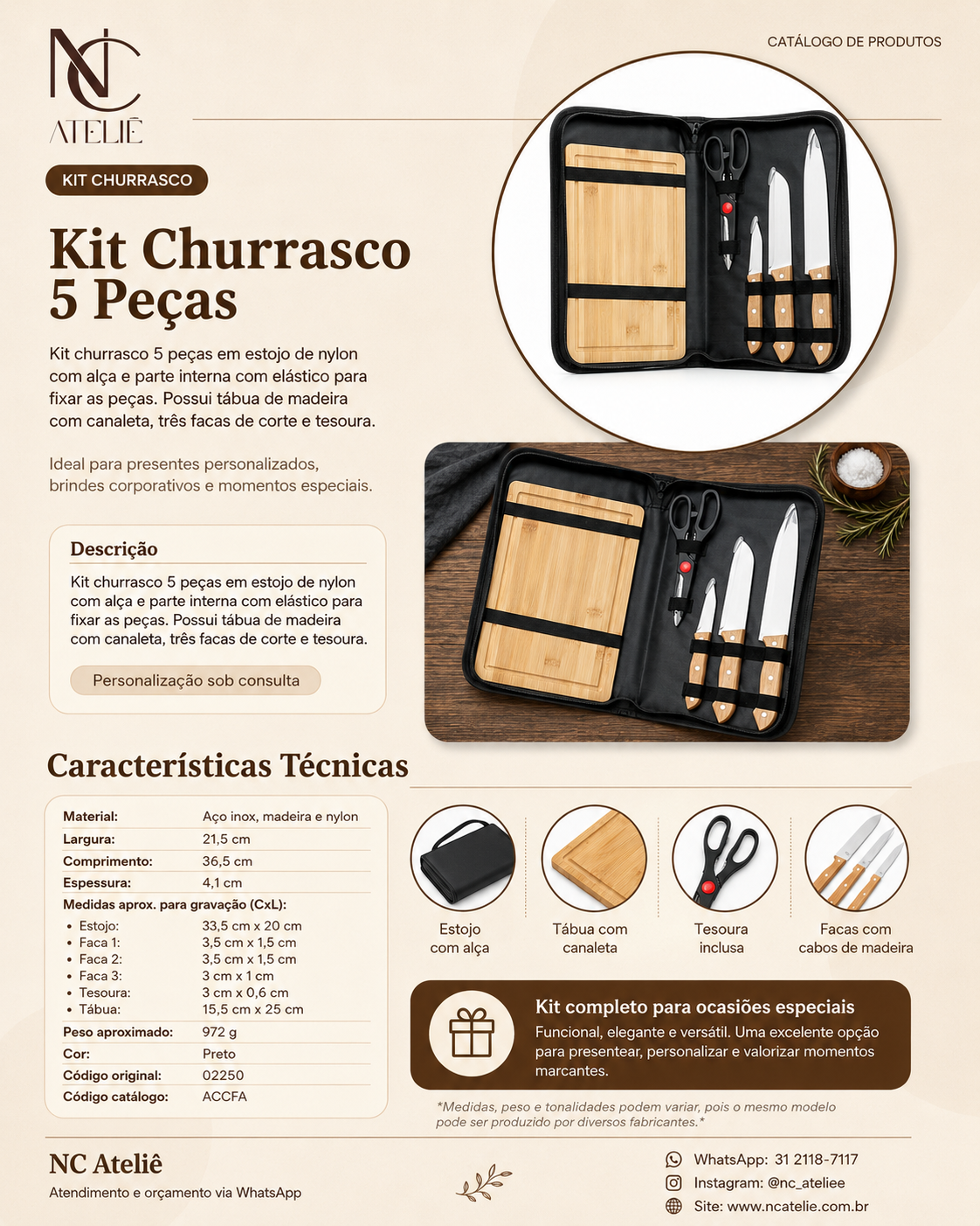 Kit Churrasco 5 Peças